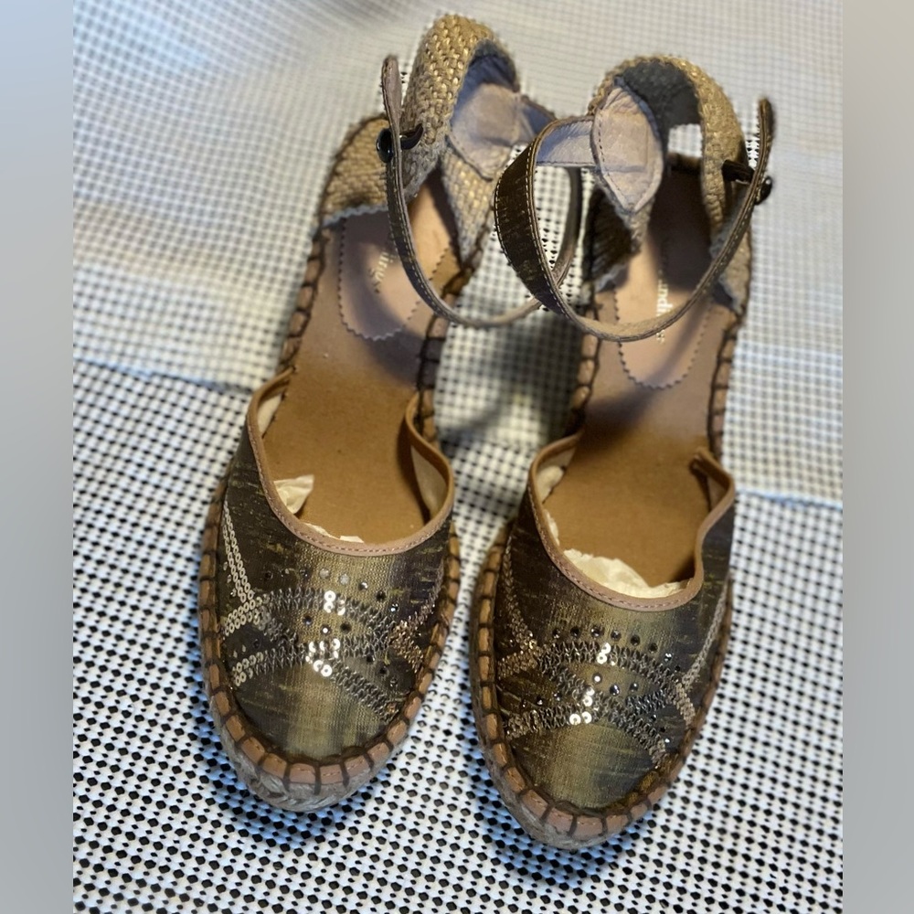 Soft Surroundings Sequin Espadrille Wedges